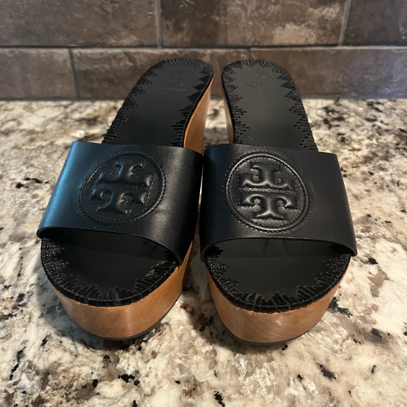 Tory Burch Patti Wedge - Black and Brown - Picture 1 of 6